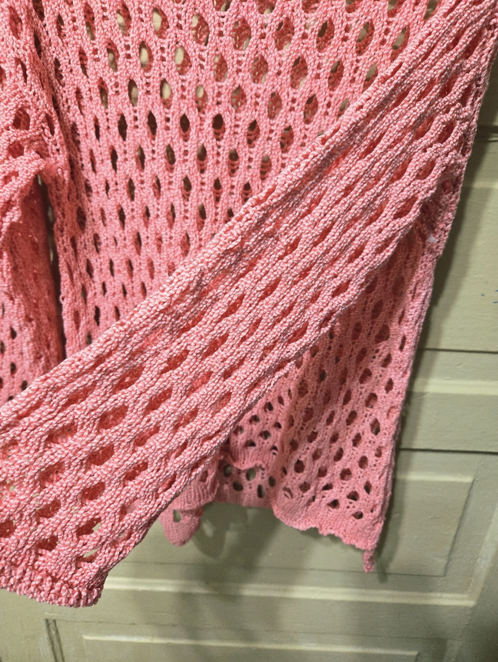 POL Crochet Open Knit Pink Long Sleeve Top NWOT Size: M - Picture 4 of 4